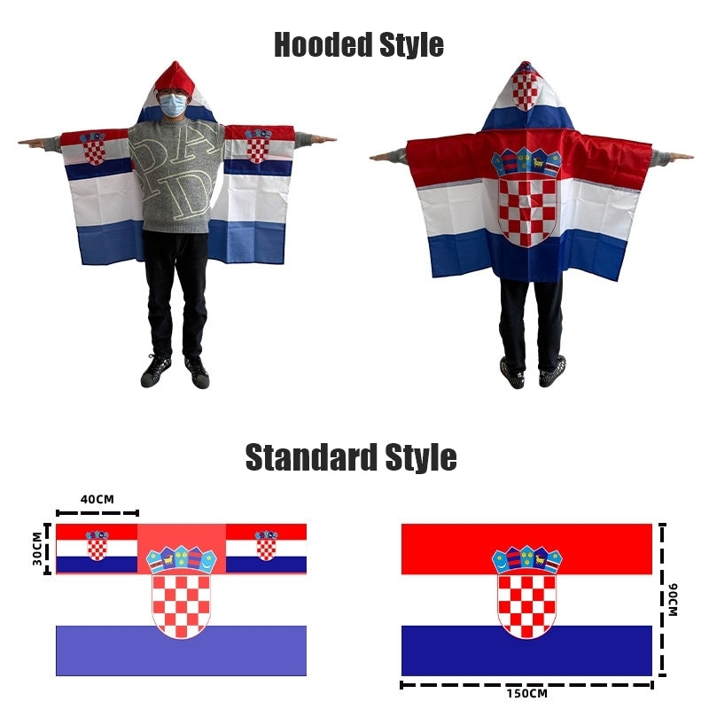 2026 World Cup Fan Scarf Shawl – National Team Body Flag Cape