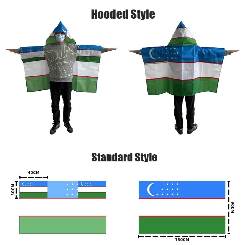 2026 World Cup Fan Scarf Shawl – National Team Body Flag Cape