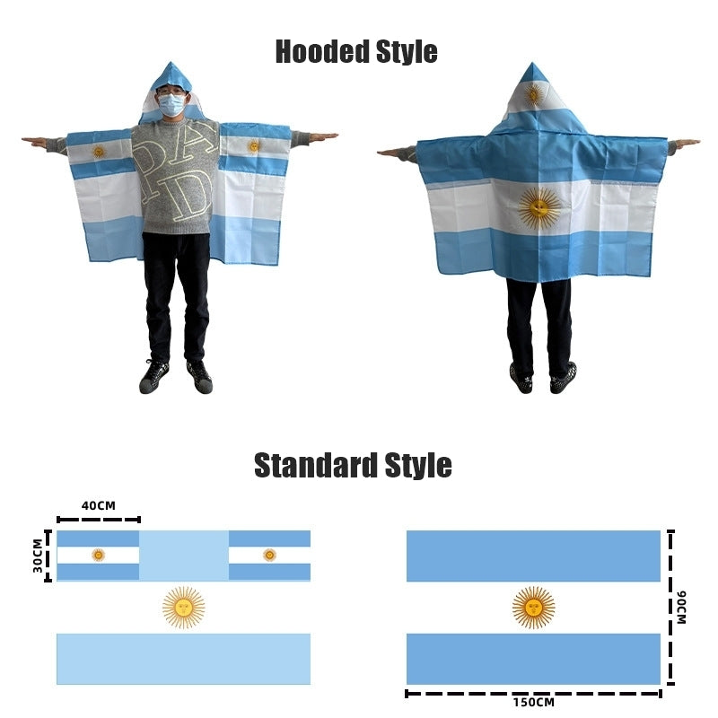 2026 World Cup Fan Scarf Shawl – National Team Body Flag Cape