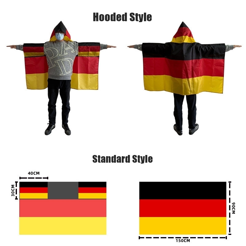 2026 World Cup Fan Scarf Shawl – National Team Body Flag Cape