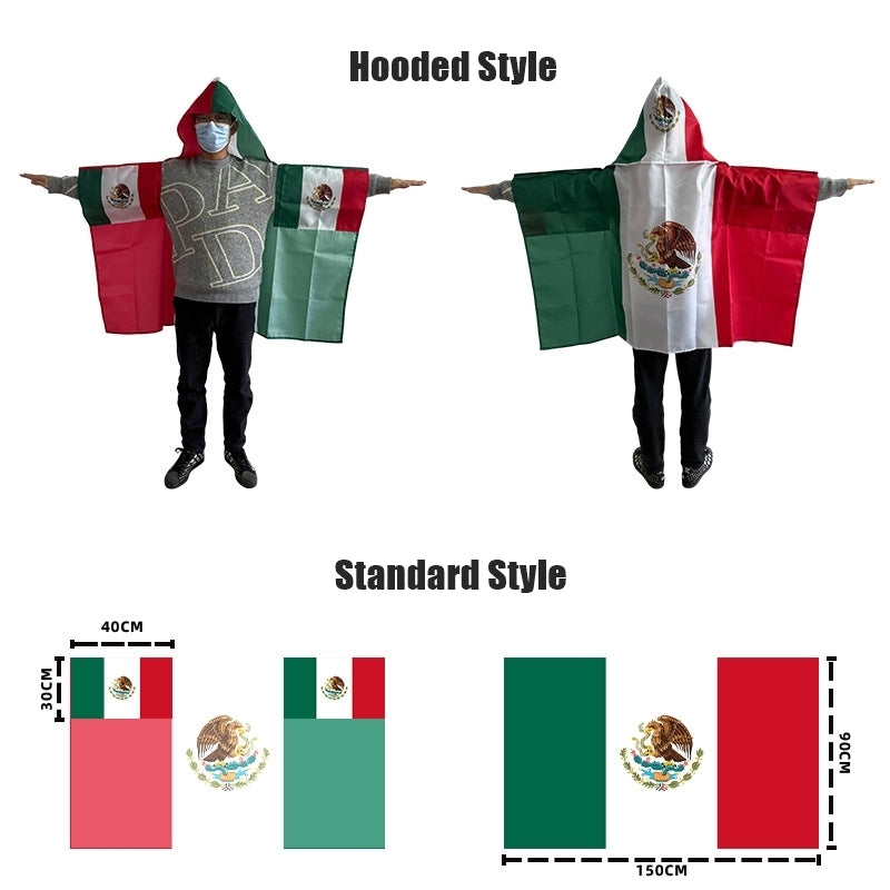 2026 World Cup Fan Scarf Shawl – National Team Body Flag Cape