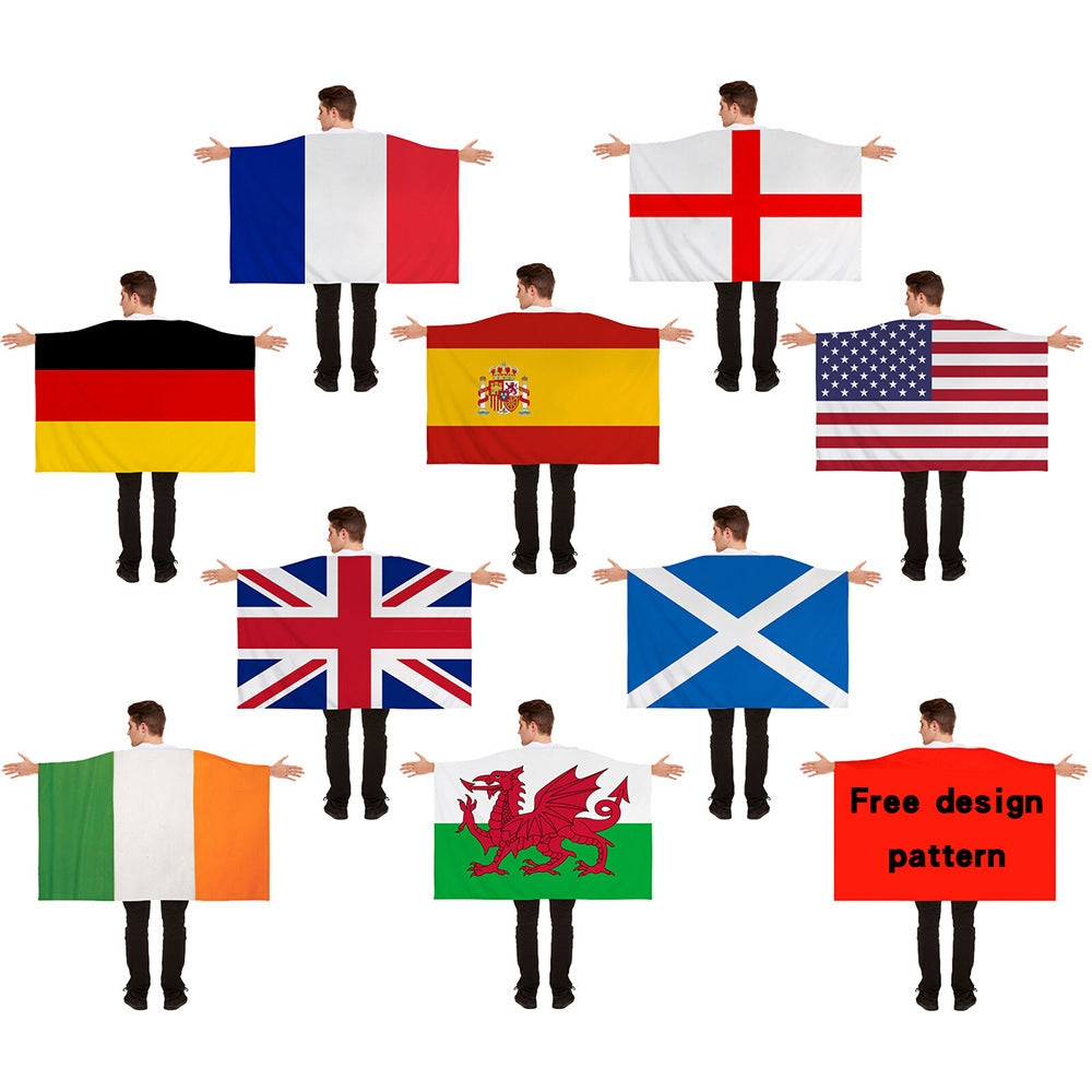 2026 World Cup Fan Scarf Shawl – National Team Body Flag Cape