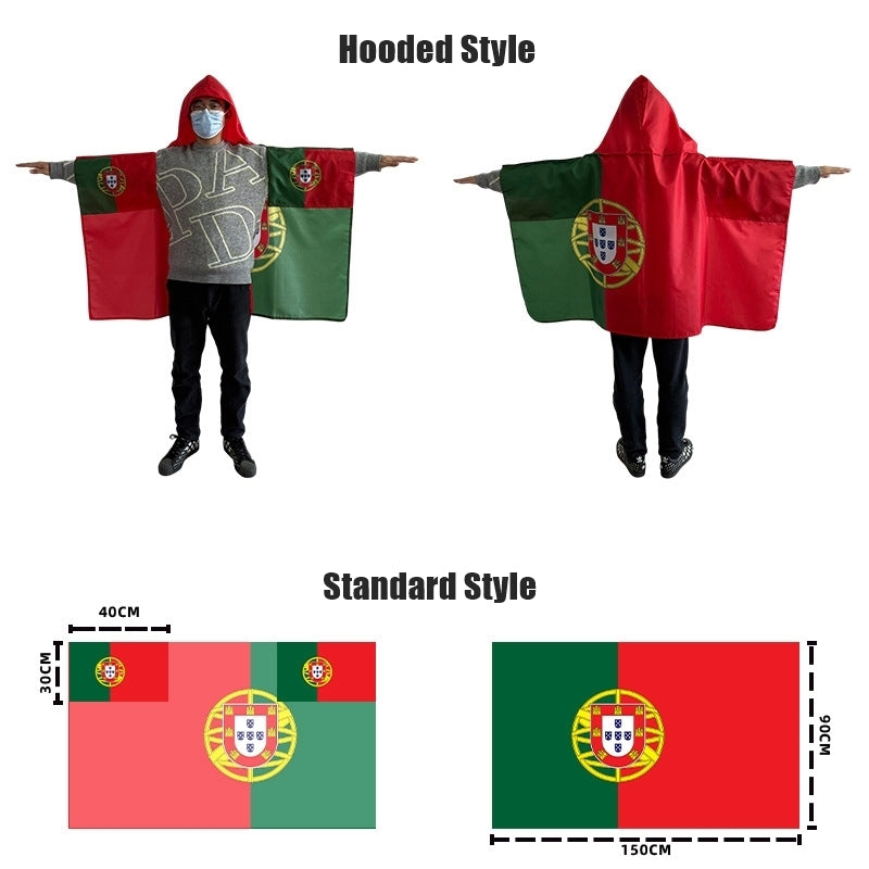 2026 World Cup Fan Scarf Shawl – National Team Body Flag Cape