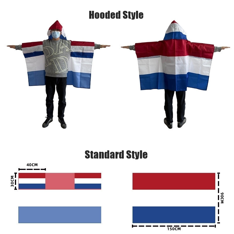 2026 World Cup Fan Scarf Shawl – National Team Body Flag Cape