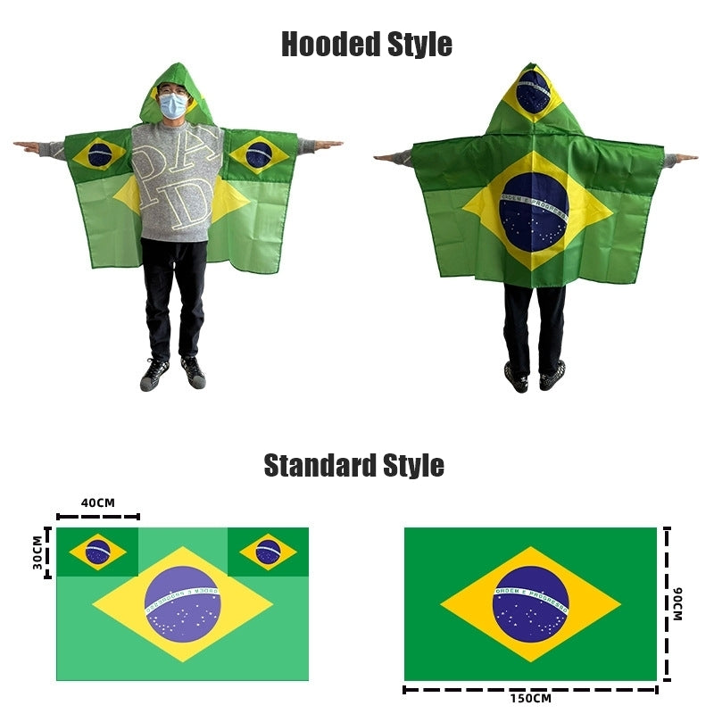 2026 World Cup Fan Scarf Shawl – National Team Body Flag Cape