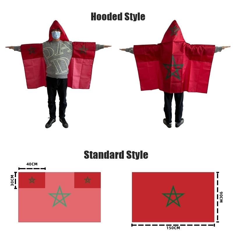 2026 World Cup Fan Scarf Shawl – National Team Body Flag Cape
