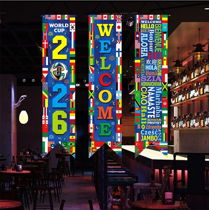 2026 World Cup Fan Support Flags – Vibrant Wall Decor Couplets & Banners
