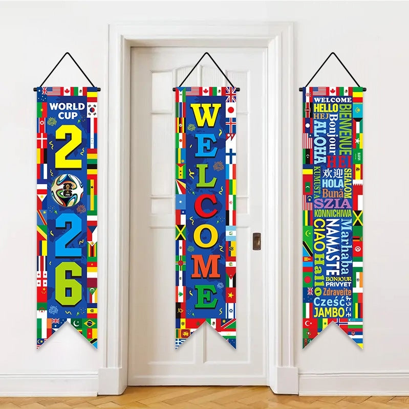 2026 World Cup Fan Support Flags – Vibrant Wall Decor Couplets & Banners