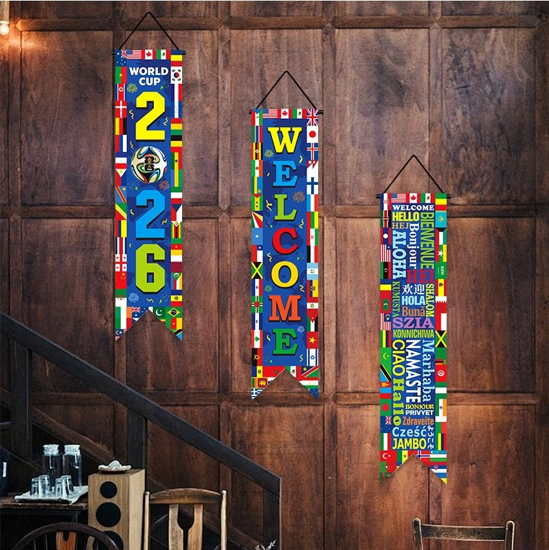2026 World Cup Fan Support Flags – Vibrant Wall Decor Couplets & Banners