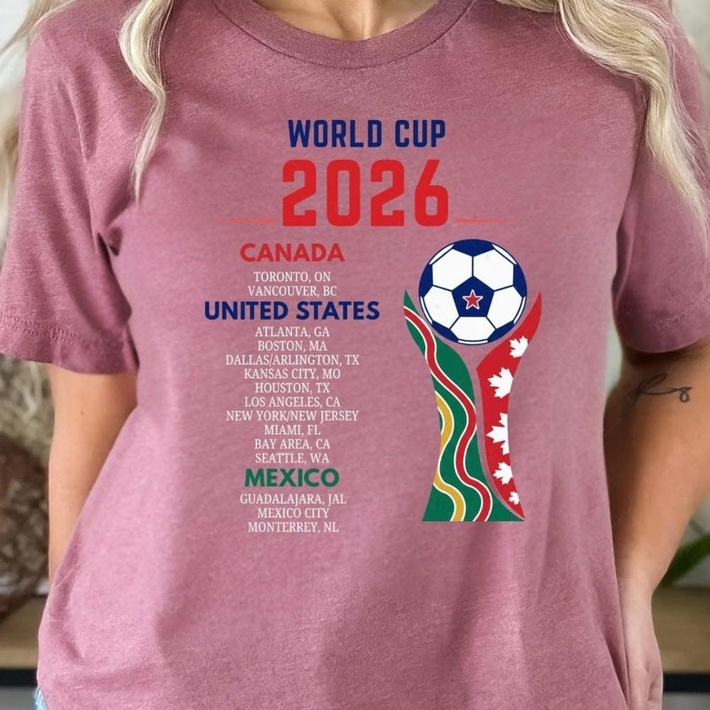 2026 World Cup Fan T-Shirt – Host Cities Graphic Soccer Tee