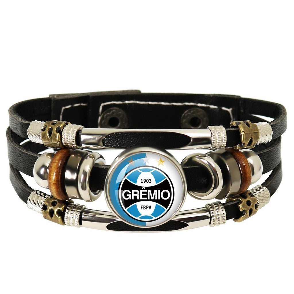 2026 World Cup Team Logo Leather Wristband – Hand-Woven Fan Edition
