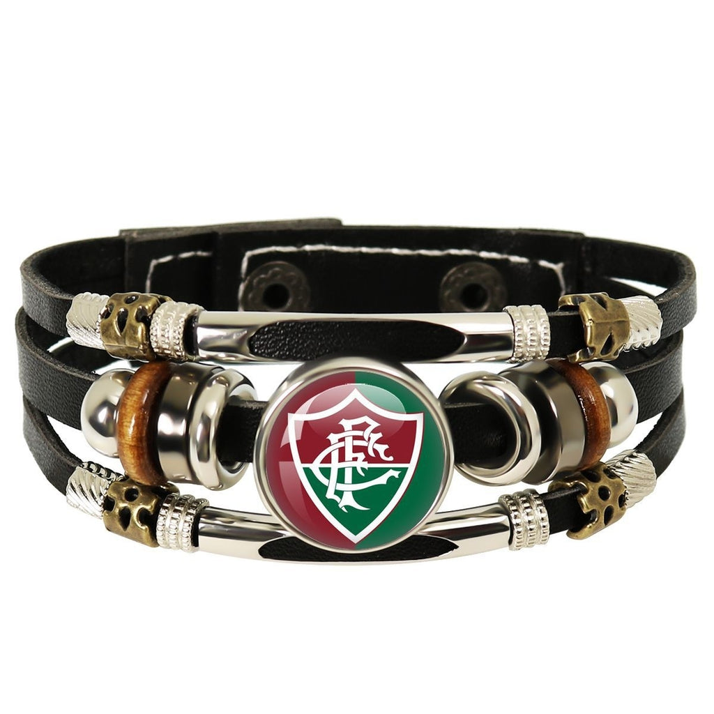 2026 World Cup Team Logo Leather Wristband – Hand-Woven Fan Edition