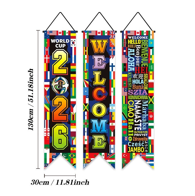2026 World Cup Fan Support Flags – Vibrant Wall Decor Couplets & Banners