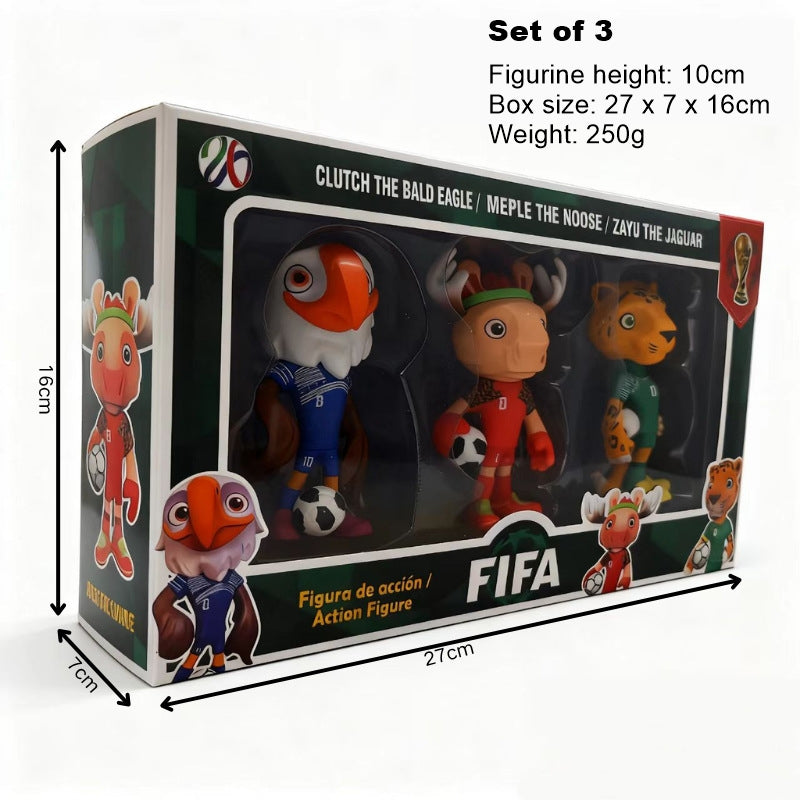 2026 World Cup Mascots Gift Set | 4-Piece Mini Soccer Figurines