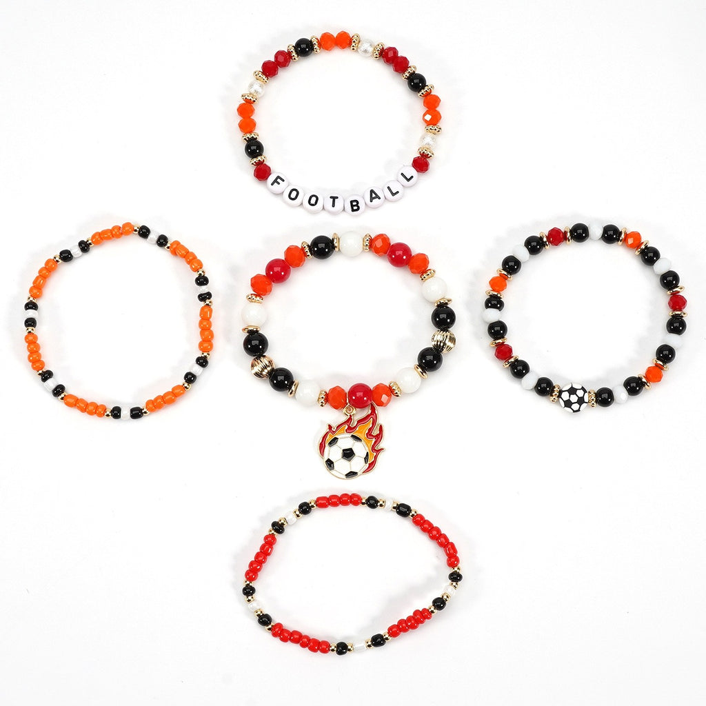 2026 World Cup Football Bracelet Set – Beaded Soccer Fan Jewelry, Team Color Bracelets, Game Day Accessories