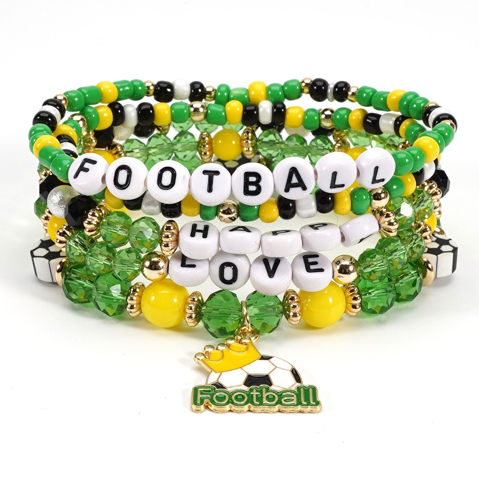 2026 World Cup Football Bracelet Set – Beaded Soccer Fan Jewelry, Team Color Bracelets, Game Day Accessories