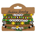2026 World Cup Football Bracelet Set – Beaded Soccer Fan Jewelry, Team Color Bracelets, Game Day Accessories