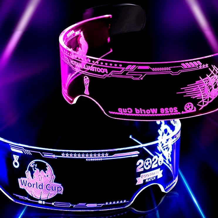 2026 World Cup Light-Up Fan Support Glasses – LED Soccer Party Eyewear