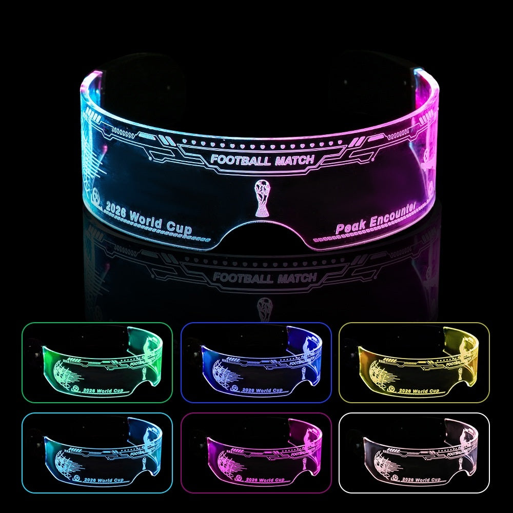 2026 World Cup Light-Up Fan Support Glasses – LED Soccer Party Eyewear