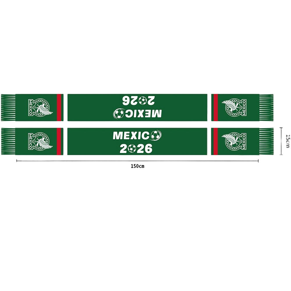 Mexico 2026 World Cup Fan Scarf | El Tri Knitted Football Scarf