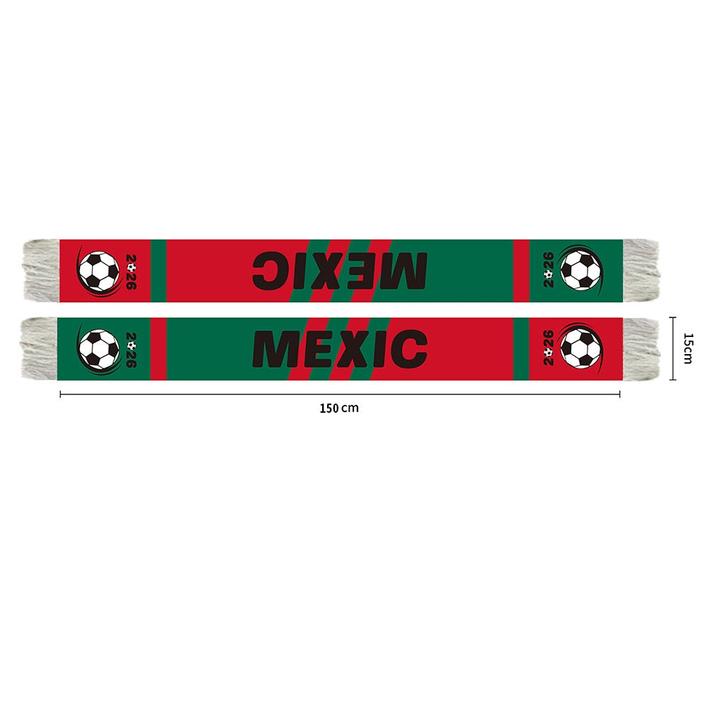Mexico 2026 World Cup Fan Scarf | El Tri Knitted Football Scarf