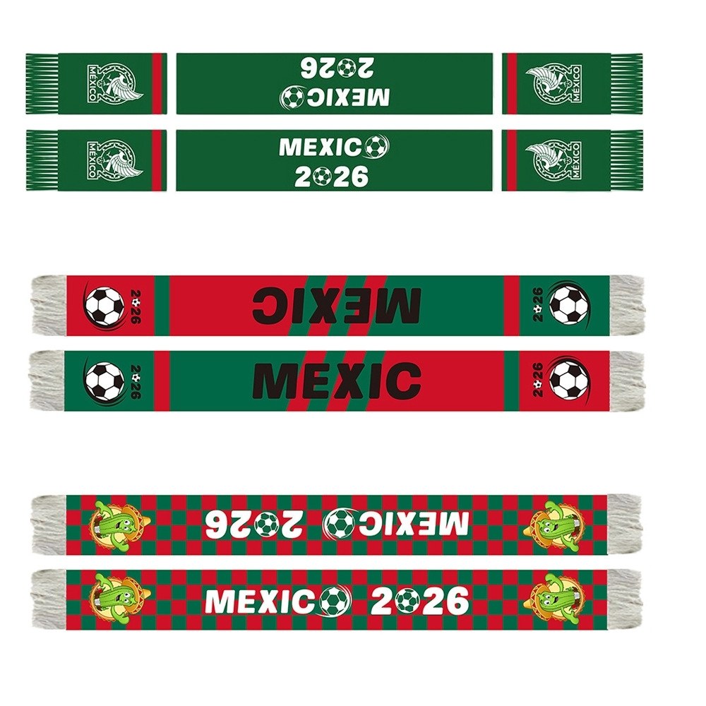 Mexico 2026 World Cup Fan Scarf | El Tri Knitted Football Scarf