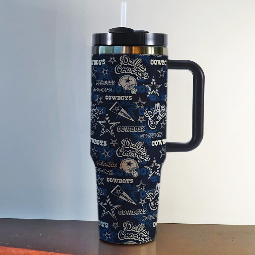 NFL 40oz Insulated Car Tumbler – Ultimate Gameday Travel Mug with Handle