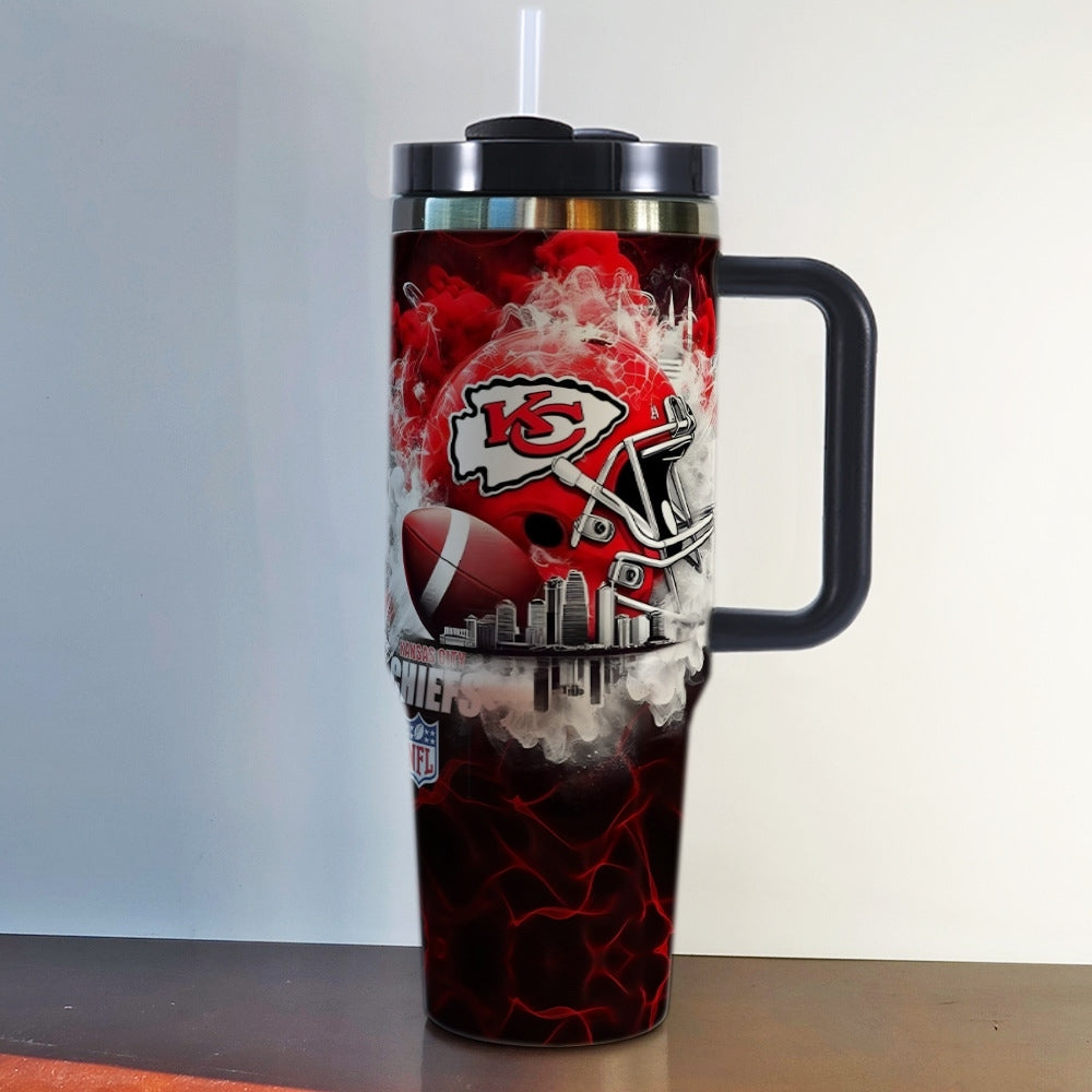 NFL 40oz Insulated Car Tumbler – Ultimate Gameday Travel Mug with Handle