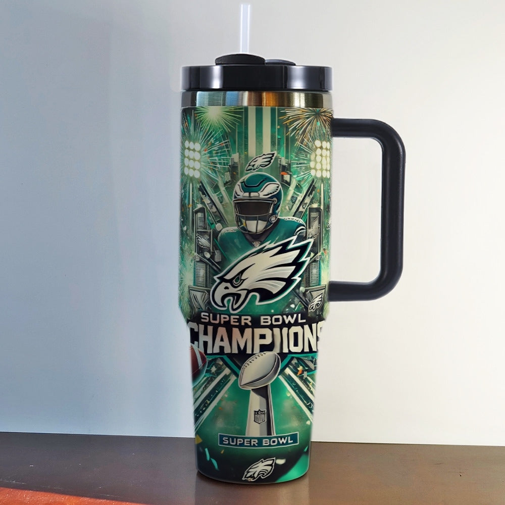 NFL 40oz Insulated Car Tumbler – Ultimate Gameday Travel Mug with Handle
