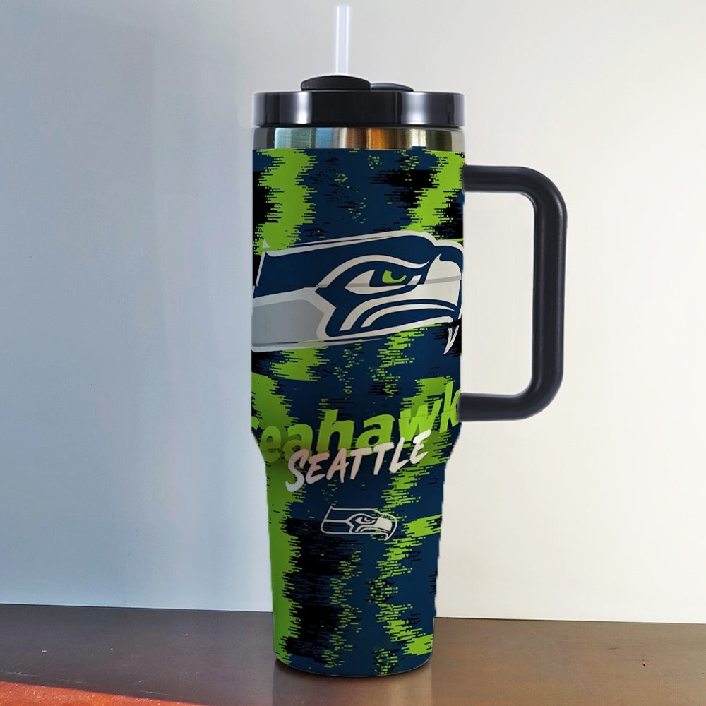 NFL 40oz Insulated Car Tumbler – Ultimate Gameday Travel Mug with Handle
