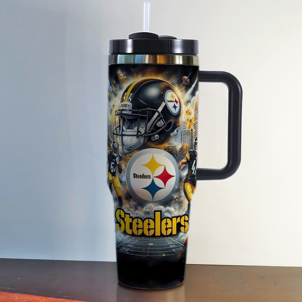 NFL 40oz Insulated Car Tumbler – Ultimate Gameday Travel Mug with Handle