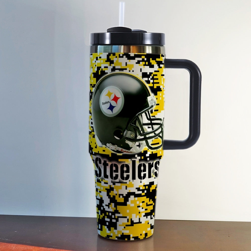 NFL 40oz Insulated Car Tumbler – Ultimate Gameday Travel Mug with Handle