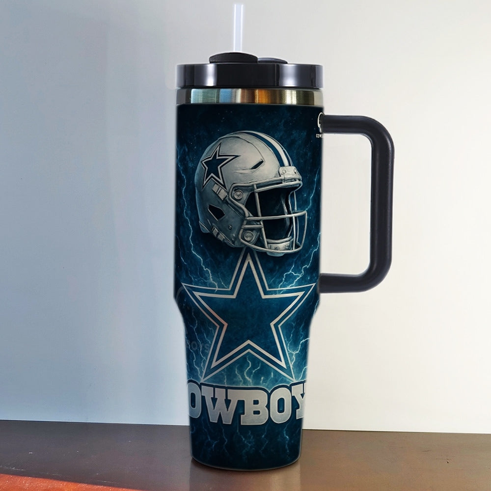NFL 40oz Insulated Car Tumbler – Ultimate Gameday Travel Mug with Handle