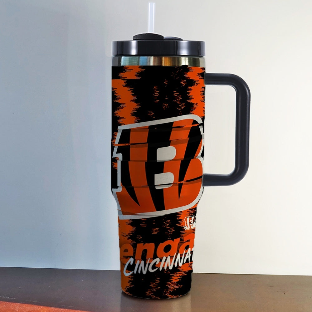 NFL 40oz Insulated Car Tumbler – Ultimate Gameday Travel Mug with Handle