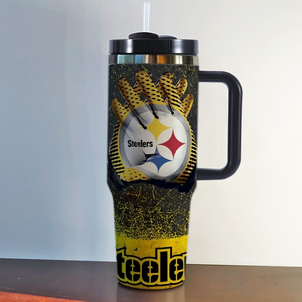 NFL 40oz Insulated Car Tumbler – Ultimate Gameday Travel Mug with Handle