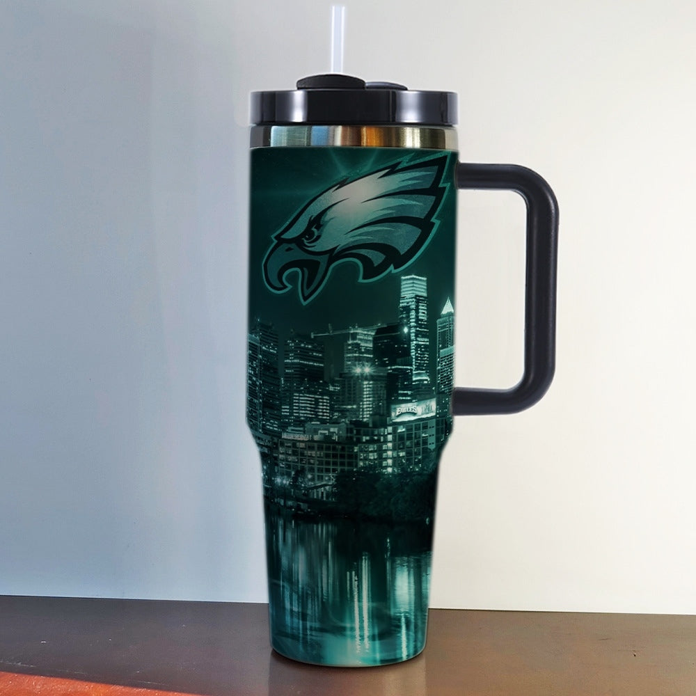 NFL 40oz Insulated Car Tumbler – Ultimate Gameday Travel Mug with Handle