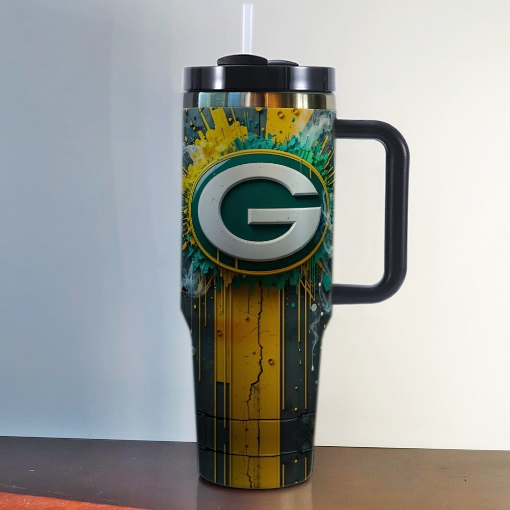 NFL 40oz Insulated Car Tumbler – Ultimate Gameday Travel Mug with Handle