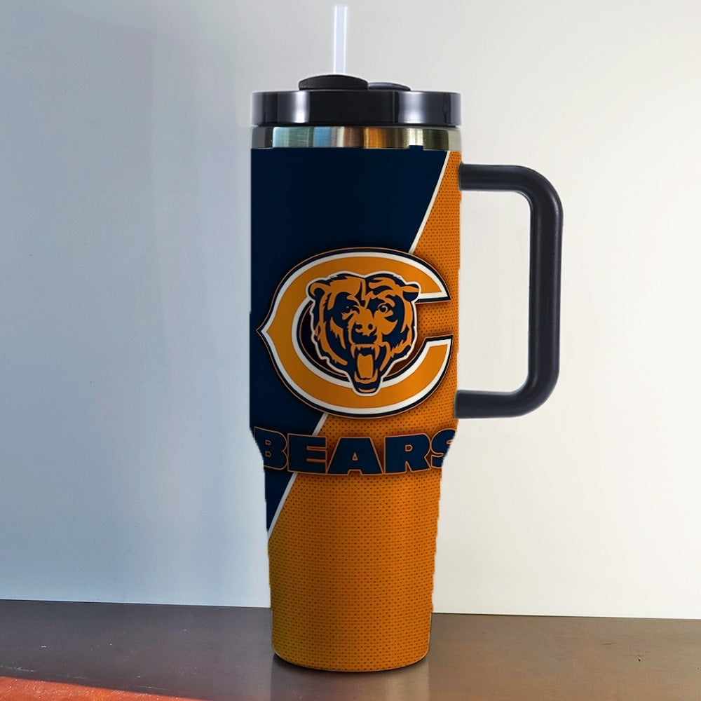 NFL 40oz Insulated Car Tumbler – Ultimate Gameday Travel Mug with Handle