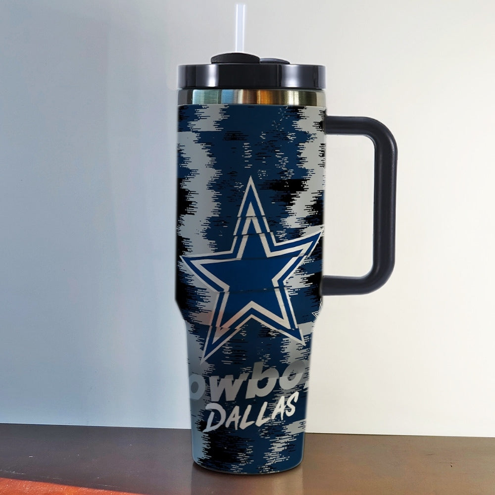 NFL 40oz Insulated Car Tumbler – Ultimate Gameday Travel Mug with Handle