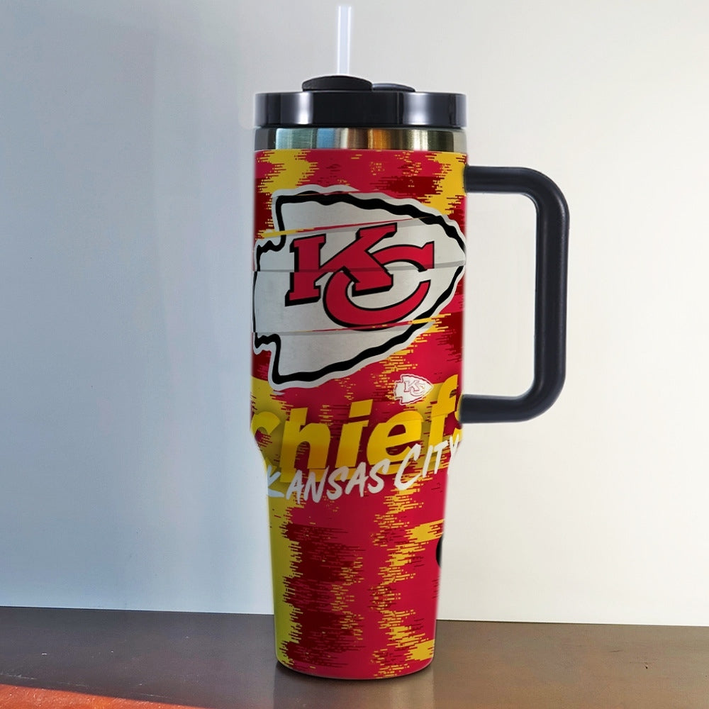NFL 40oz Insulated Car Tumbler – Ultimate Gameday Travel Mug with Handle