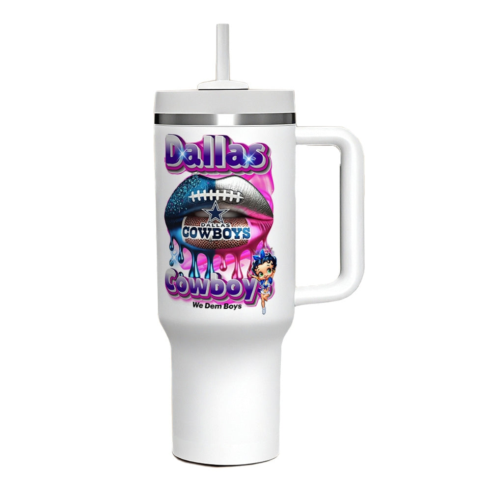 NFL 40oz Insulated Car Tumbler – Ultimate Gameday Travel Mug with Handle