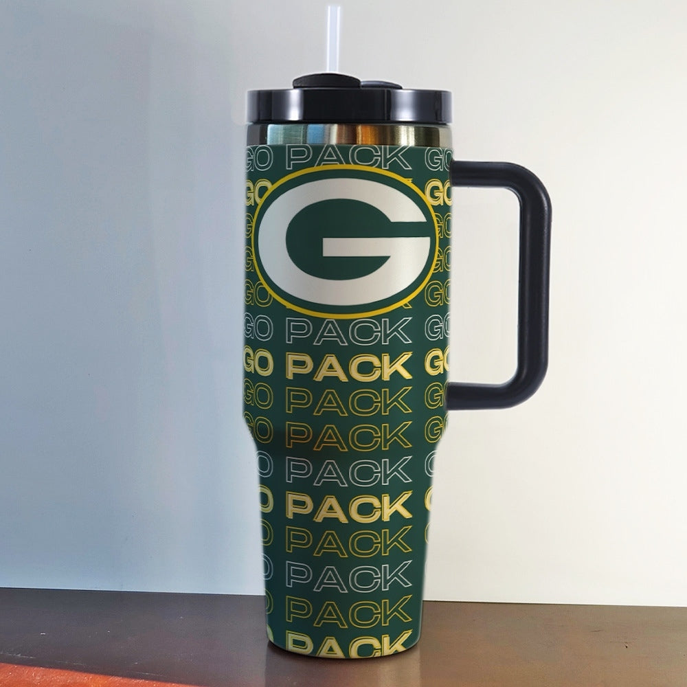 NFL 40oz Insulated Car Tumbler – Ultimate Gameday Travel Mug with Handle
