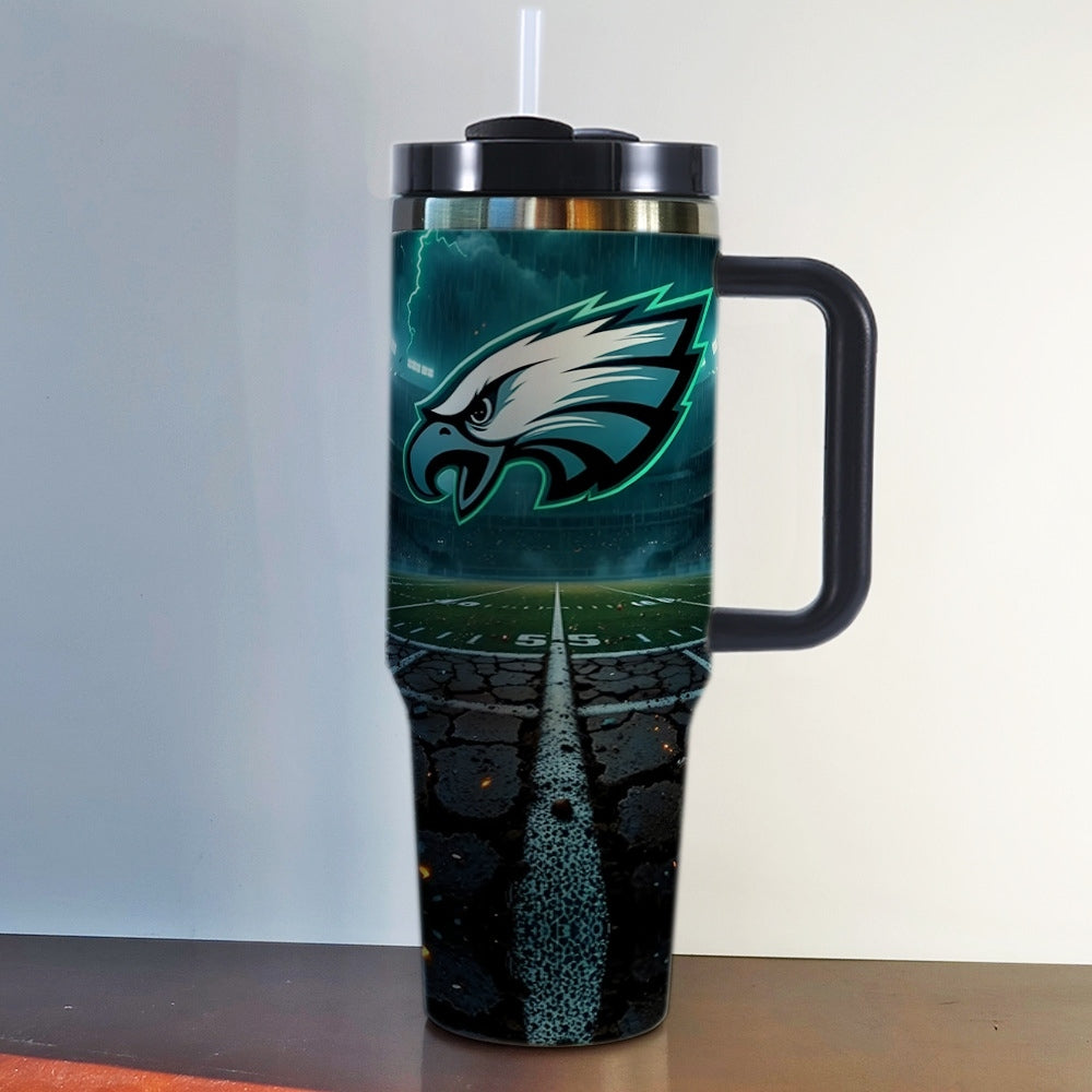 NFL 40oz Insulated Car Tumbler – Ultimate Gameday Travel Mug with Handle