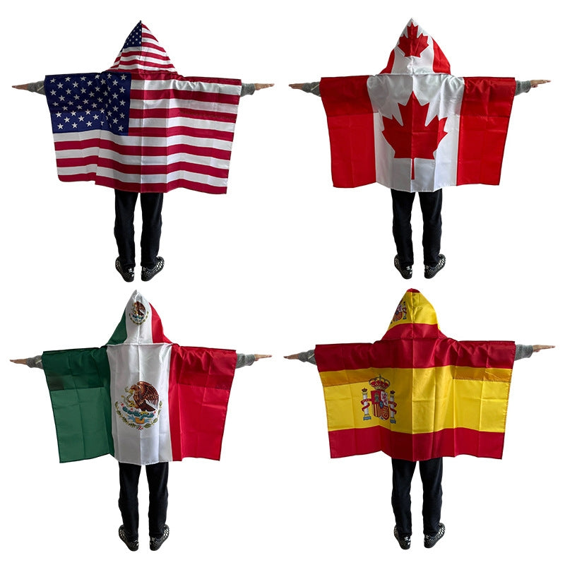 2026 World Cup Fan Scarf Shawl – National Team Body Flag Cape