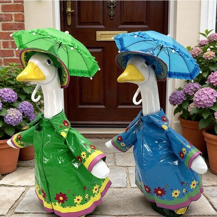 Raincoat Goose Outfit - Festive Porch Goose Decoration Set