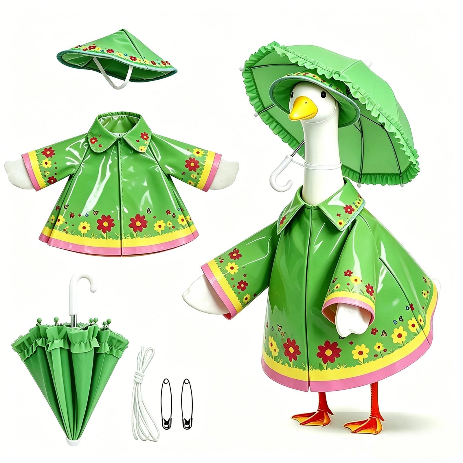 Raincoat Goose Outfit - Festive Porch Goose Decoration Set