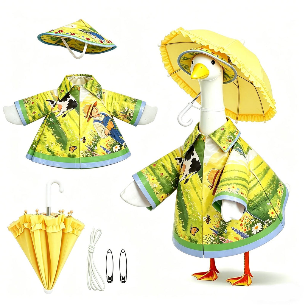 Raincoat Goose Outfit - Festive Porch Goose Decoration Set