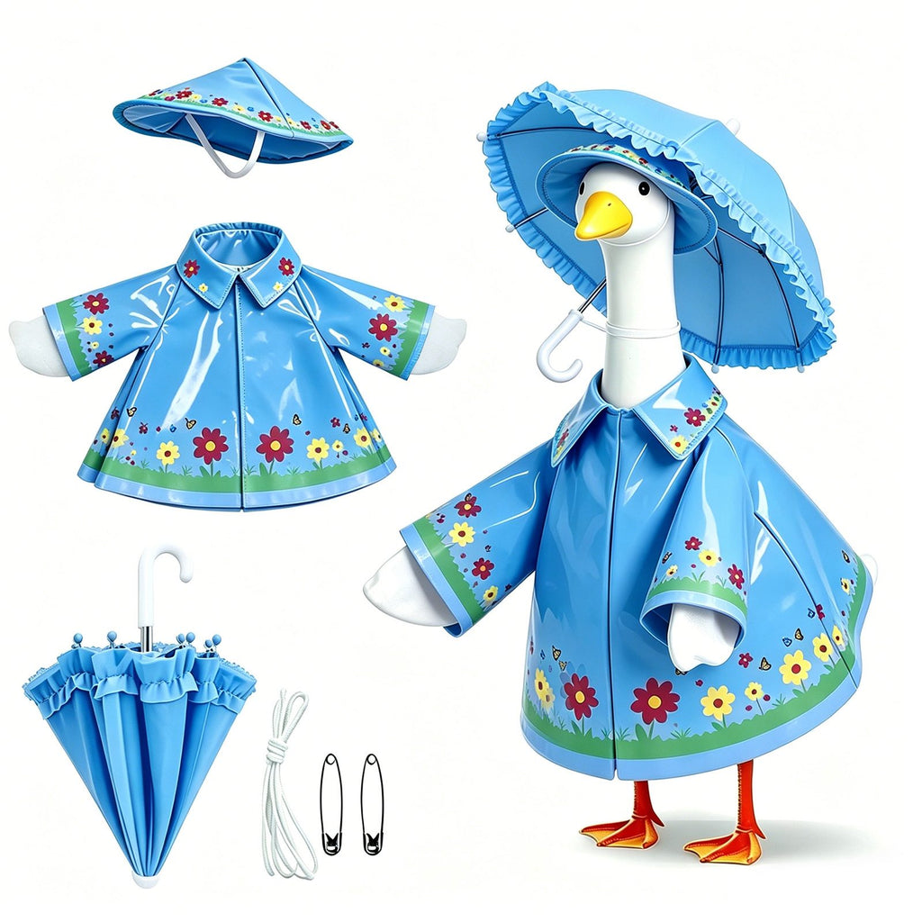 Raincoat Goose Outfit - Festive Porch Goose Decoration Set