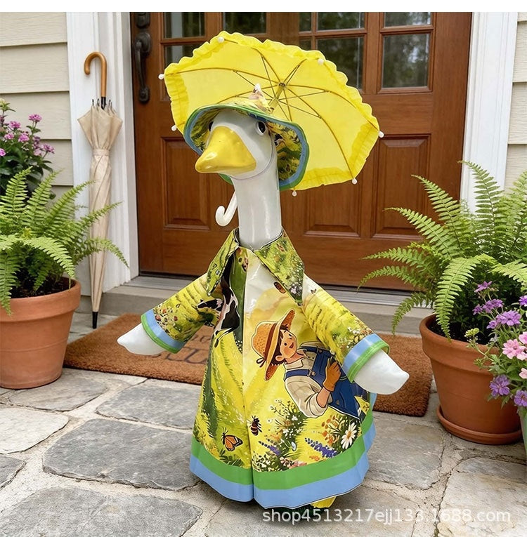 Raincoat Goose Outfit - Festive Porch Goose Decoration Set