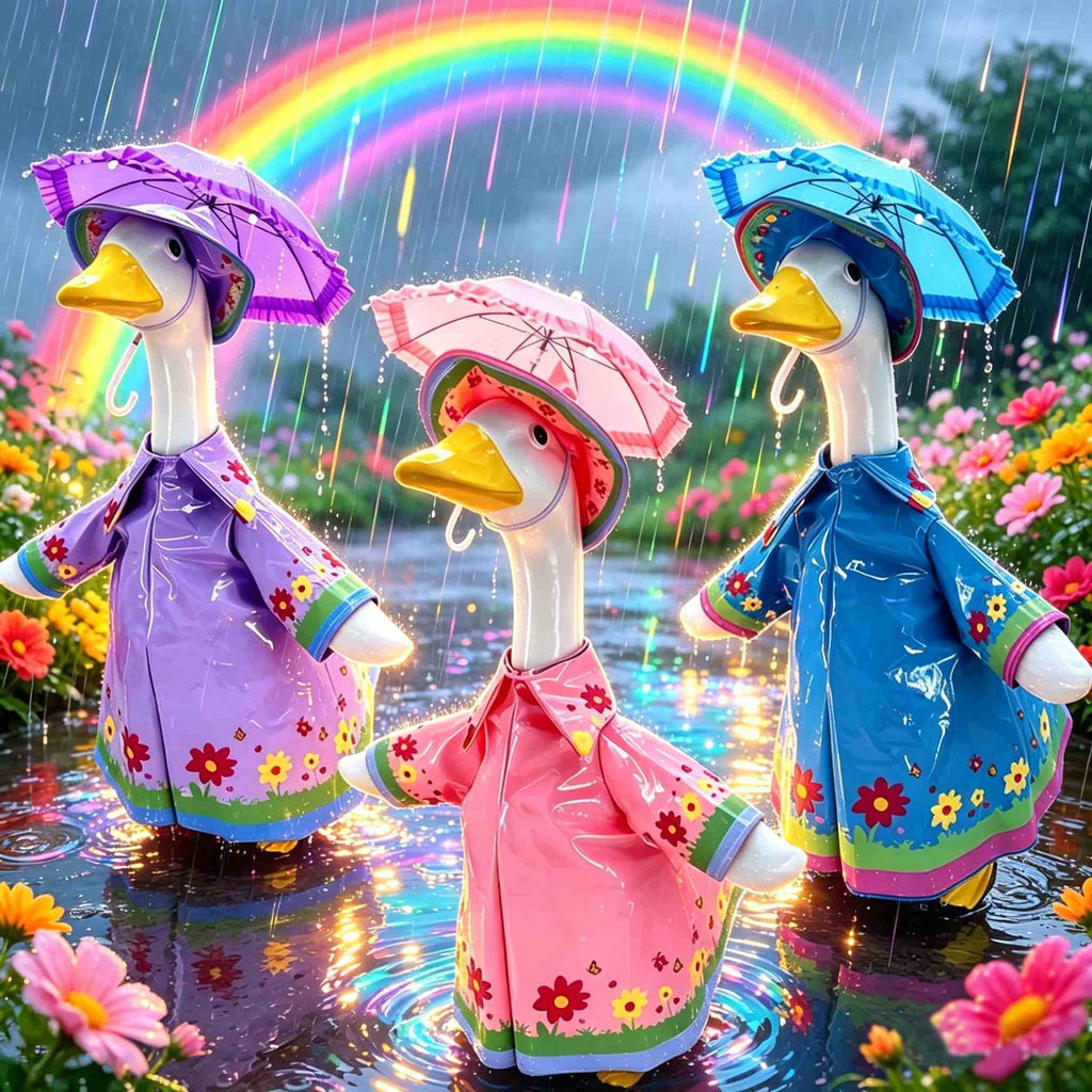 Raincoat Goose Outfit - Festive Porch Goose Decoration Set